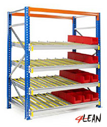 Straight flow shelves